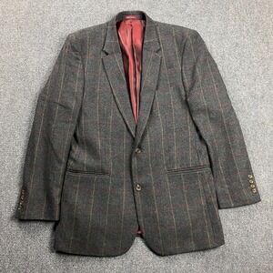 Samuel Windsor Blazer Men's 40L Gray Window Pane‎ Check 100% Pure New Wool